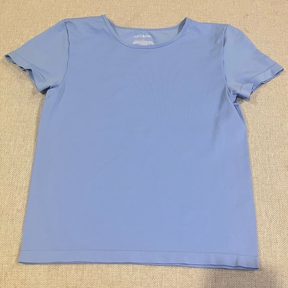 Wild Fable Sky Blue Tight Crew Neck Tee